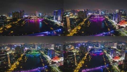 广州市南山区蕉门夜景延时高清在线视频素材下载