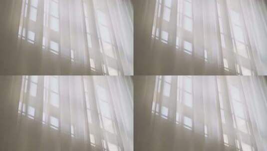 阳光下的窗户窗帘高清在线视频素材下载