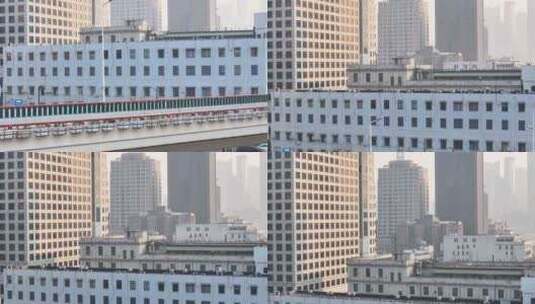 上海延安高架 城市风光航拍高清在线视频素材下载