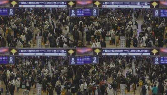 2024春运北京西站的乘客高清在线视频素材下载