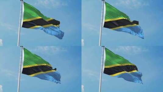坦桑尼亚现实主义旗帜高清在线视频素材下载