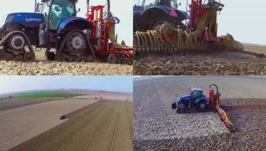 农机耕地松土高清在线视频素材下载