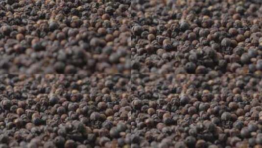 干黑胡椒粒，胡椒香料种子特写，用于调味和高清在线视频素材下载