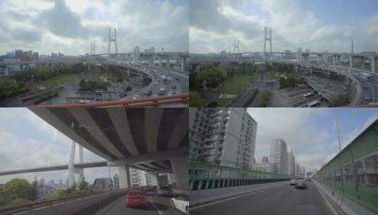 「有版权」原创上海城市高架桥4K高清在线视频素材下载