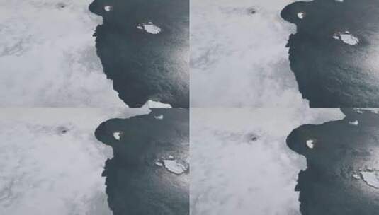 南极洲海洋海岸俯视图高清在线视频素材下载