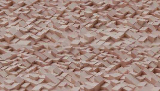 三维抽象立方体视频游戏几何图案粉色方块方高清在线视频素材下载