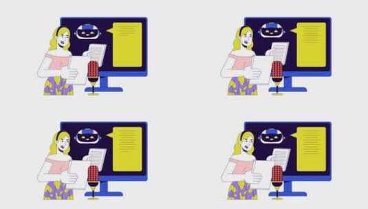 AI Line 2D动画中的语音识别高清在线视频素材下载