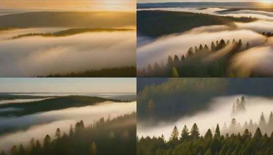 山川山林树木森林云雾合集高清在线视频素材下载