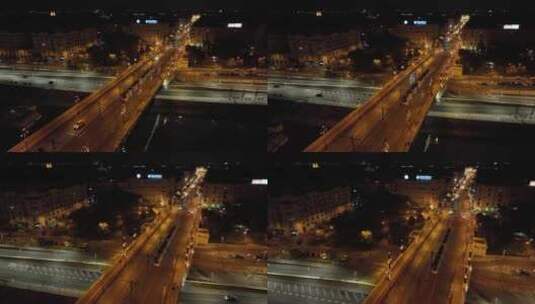 布达佩斯玛格丽特大桥或玛吉特的鸟瞰图隐藏高清在线视频素材下载
