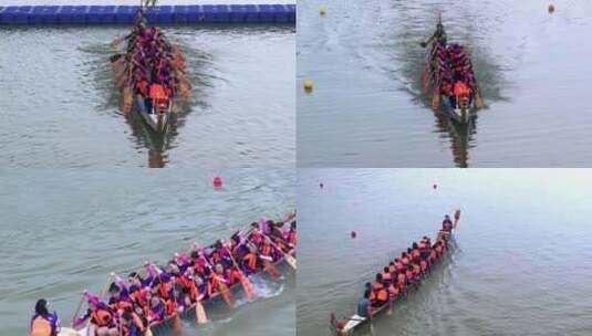 端午广州海珠湿地女子龙舟竞技高清在线视频素材下载