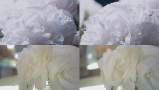 白玫瑰绣球婚礼现场布置高清在线视频素材下载