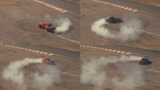 赛车，漂流，圆圈，烟雾高清在线视频素材下载