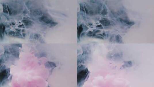 彩色烟雾碰撞色彩美术高清在线视频素材下载