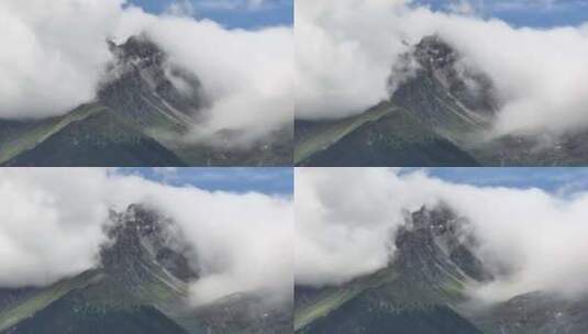 南迦巴瓦峰雨季航拍高清在线视频素材下载