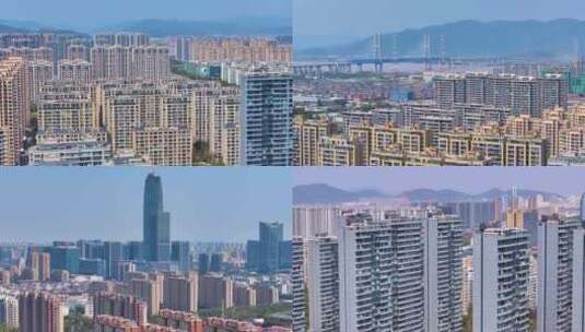 浙江省台州市椒江区航拍城市高楼大厦风景风高清在线视频素材下载