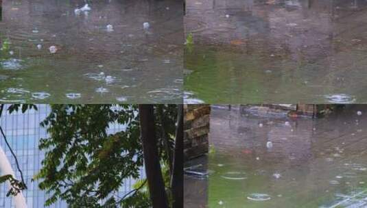 城市马路道路下雨天雨水雨滴街景街道街头风高清在线视频素材下载