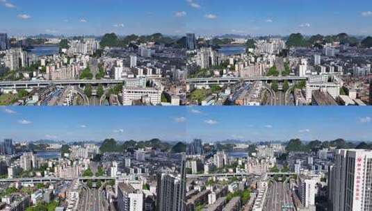 广西柳州飞蛾立交桥城市交通航拍高清在线视频素材下载
