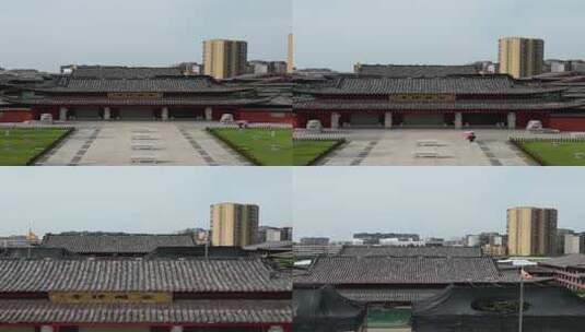 竖版航拍湖北黄冈安国寺景区高清在线视频素材下载