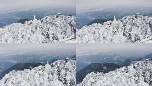 大雪庐山远眺鄱阳高清在线视频素材下载