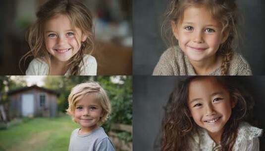 儿童微笑各国儿童笑容高清在线视频素材下载