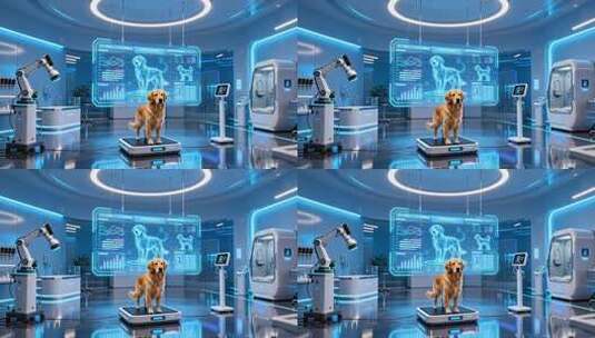 科技感宠物医疗实验室场景高清在线视频素材下载