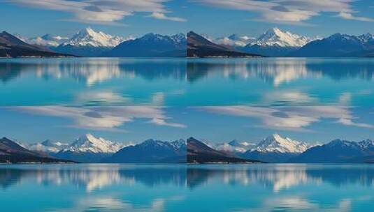 新西兰雪山湖泊自然风光高清在线视频素材下载