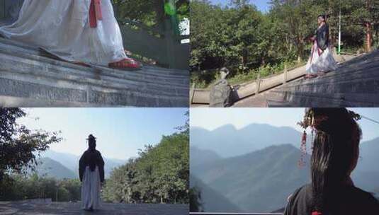 古装女子走路 古风 汉服 中国风高清在线视频素材下载