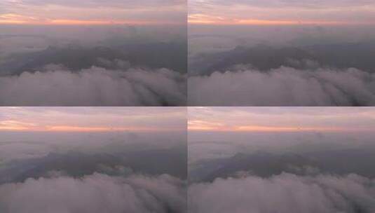 航拍广东茂名信宜石镬坳云海日出壮丽山河高清在线视频素材下载