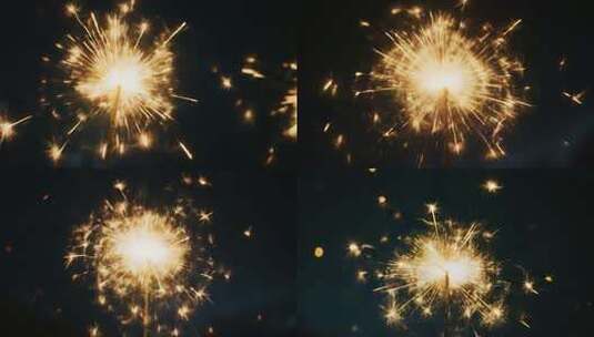 闪烁的手持烟花特写素材高清在线视频素材下载