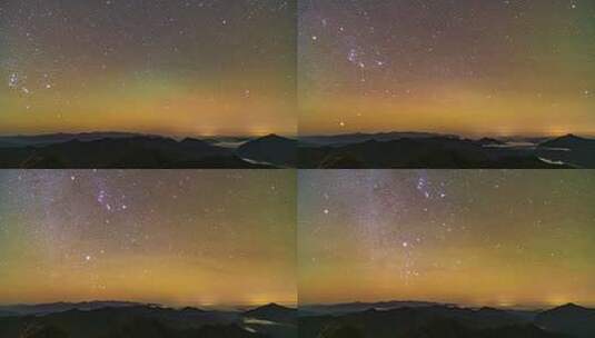 山间夜空繁星闪烁景象高清在线视频素材下载