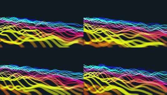 抽象数字波与流动粒子线光运动循环背景动画高清在线视频素材下载