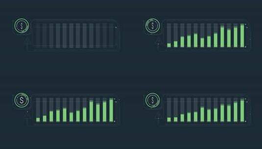 Alpha频道上美元增长的简单信息图高清在线视频素材下载