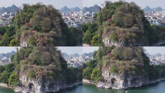 桂林象鼻山航拍高清在线视频素材下载