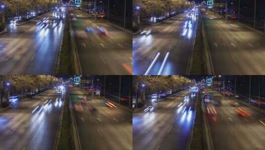 夜间高速公路交通延时高清在线视频素材下载