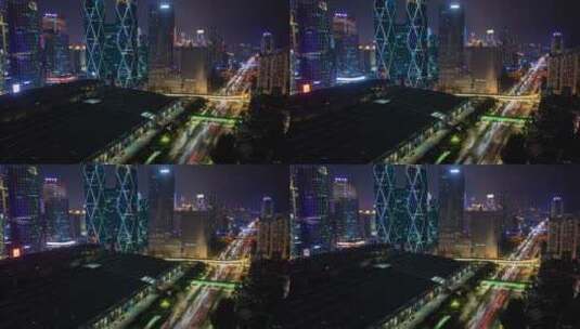 深圳福田高速公路夜景延时高清在线视频素材下载