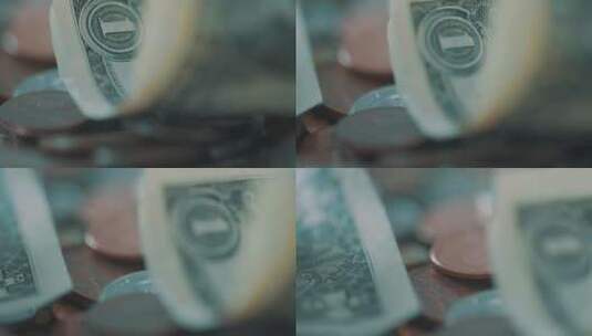纸币的特写镜头高清在线视频素材下载
