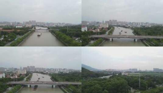 无锡京杭大运河4K航拍高清在线视频素材下载