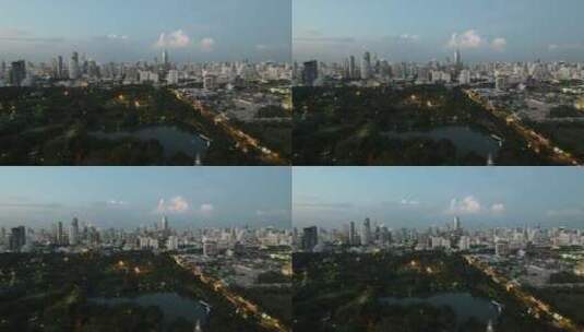 长镜头拍摄的城市景观高清在线视频素材下载