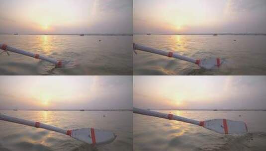 划船的桨慢镜头特写高清在线视频素材下载