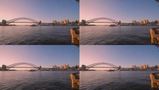 从布鲁斯角观看悉尼大桥高清在线视频素材下载