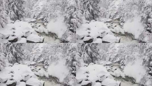 公园的冬季雪景高清在线视频素材下载
