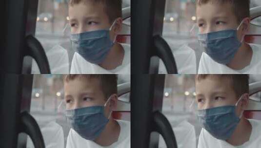 疫情下戴口罩的小孩高清在线视频素材下载
