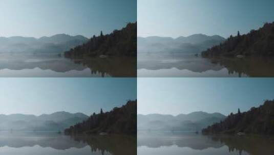 晨雾视频高原湖泊早晨的雾色倒影高清在线视频素材下载
