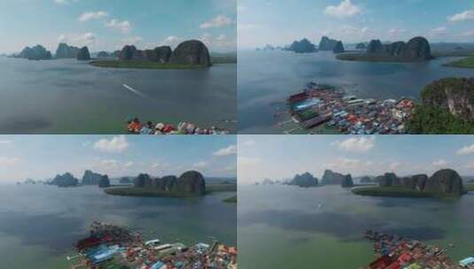 泰国旅游视频泰国攀牙府水上城市攀牙湾海岛高清在线视频素材下载