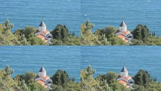 海边一座教堂的圆顶_从远处望去高清在线视频素材下载