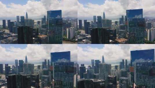 深圳腾讯滨海大厦侧面航拍前进高清在线视频素材下载