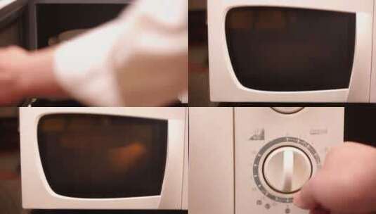 【镜头合集】使用厨房电器微波炉电烤箱高清在线视频素材下载