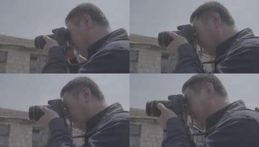 野外写生拍摄老房子高清在线视频素材下载