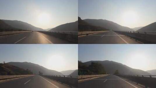 川藏黄昏落日高速公路高清在线视频素材下载
