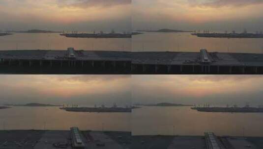 4K 航拍 深圳 前海 风景 港口高清在线视频素材下载